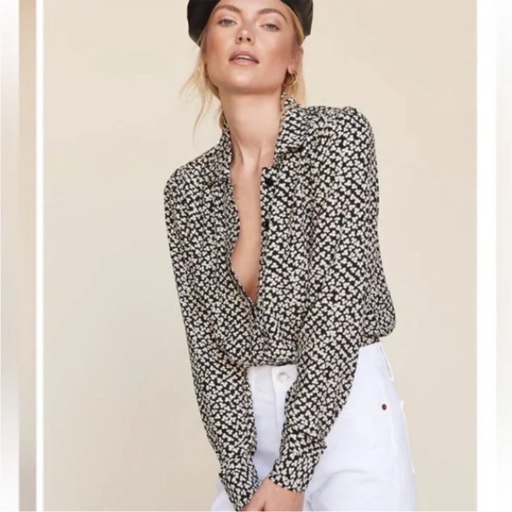 LPA Floral Patterned Button Down Shirt